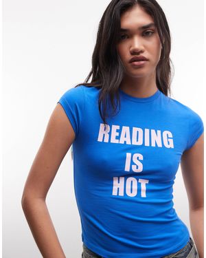 Collusion Reading Is Hot Graphic Baby Tee - Blue