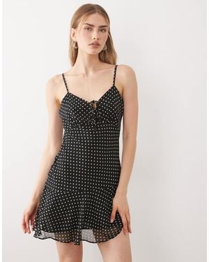 New Look Strappy Chiffon Mini Dress - Black