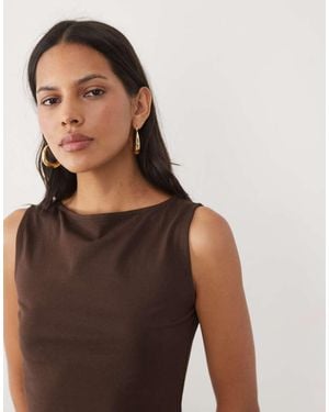 New Look Boat Neck Singlet - Brown