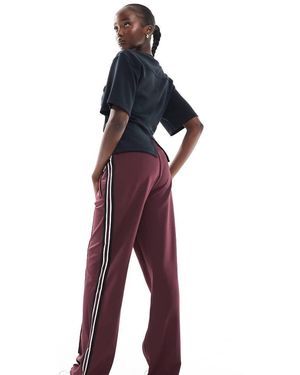 ONLY Pantaloni Sportivi A Fondo Ampio Bordeaux Con Pannello Laterale - Blu