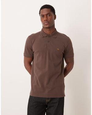 Abercrombie & Fitch – kurzärmliges polo-t-shirt - Braun