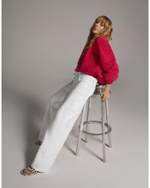 River Island Balloon Leg Drawcord Baggy Jeans - Grey