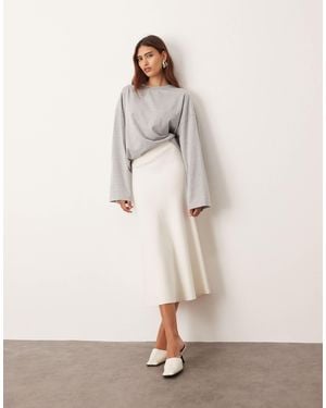ARRANGE Cotton Oversized Long Sleeve T-shirt - White