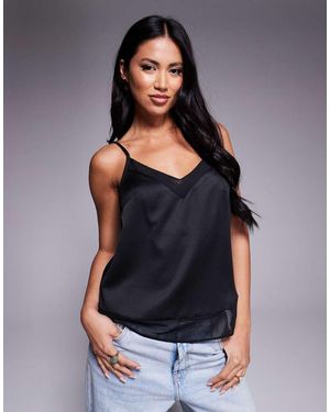 River Island Lace Trim Cami Top - Blue