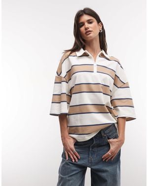 Nike Kastiges gestreiftes polohemd - Weiß