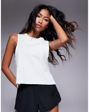 4505 – schnelltrocknendes cropped trägertop aus baumwolle - Weiß