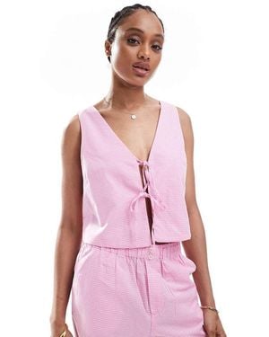 ONLY Tie Front Top Co-Ord - Pink