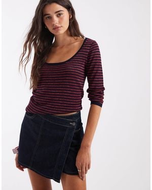 ASOS Body-pullover mit strickdetails und u-ausschnitt - Lila