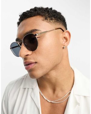 Only & Sons Gafas De Sol Doradas Redondas De - Blanco