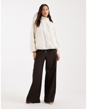 ASOS Oversized Bubble Hem Track Jacket - White