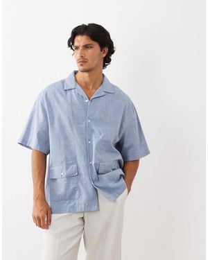 ASOS – gestreiftes oversize-hemd - Blau