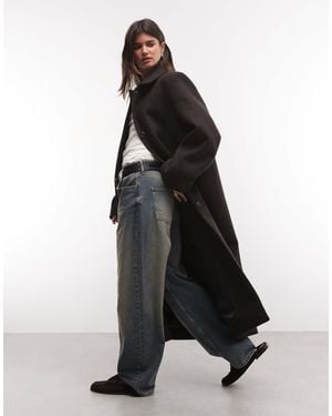 Weekday Mantel aus wollmix - Schwarz