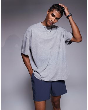 4505 – icon – schweres oversize-t-shirt aus baumwolle - Grau
