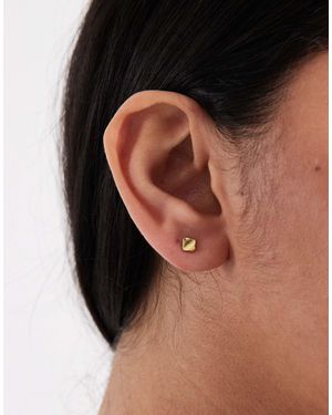Kingsley Ryan Boucles d'oreilles carrées en plaqué or effet fondu - Noir