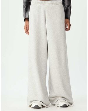Stradivarius Wide Leg Trousers With Trim Detail - White