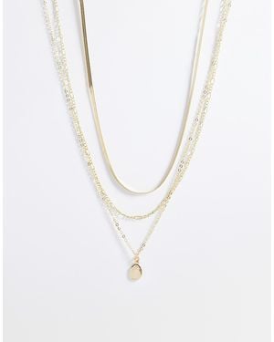 Pieces Stack Necklace - White