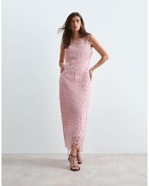 ARRANGE Embroidered Circle Slip Maxi Dress - Pink