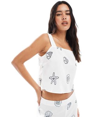 Vero Moda Square Neck Cami Co-ord - White