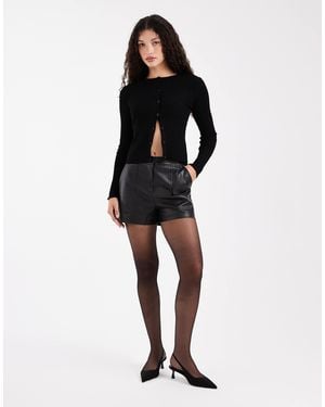 ONLY – shorts aus kunstleder - Schwarz