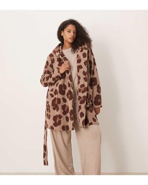ASOS Asos Design Curve Microfleece Mini Robe - Brown