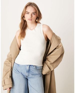 Jdy Ribbed Knitted Tank Top - Natural