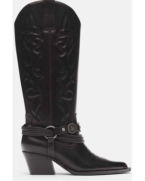 Pull&Bear Cowboylaarzen Met Gesp - Zwart