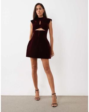 ASOS Velvet Ruched Bust Structured Mini Dress