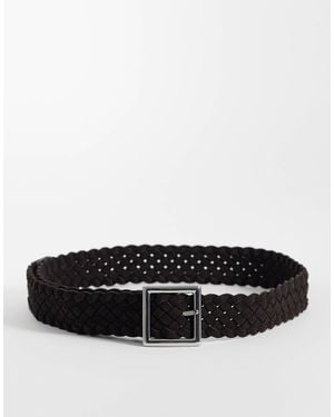 TOPSHOP Weave Leather Belt - Black