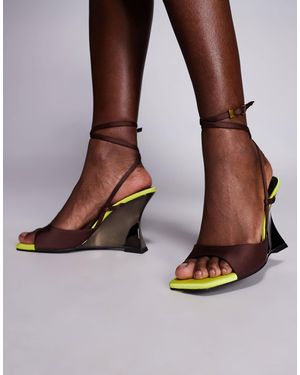 ASOS Nightshade Electroplated Sculpted Wedge Sandals - Brown