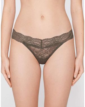 Tezenis High-Cut Lace G-String - Natural