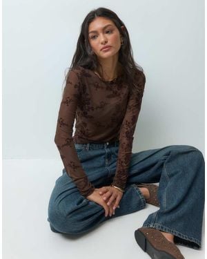 ONLY Mesh Long Sleeve Top - Blue