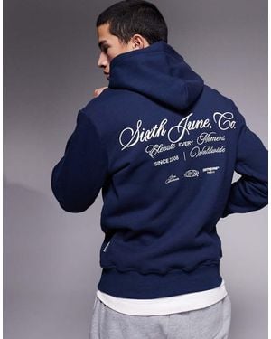Sixth June Sudadera Con Capucha Y Logo Estampado En La Espalda De - Azul