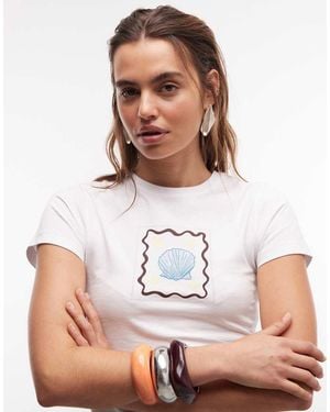 The Frolic Exclusive Shell Graphic Front Baby Tee - Brown