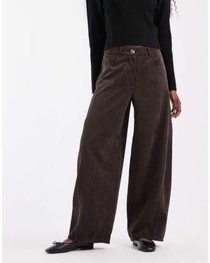 Vero Moda Barrel Leg Corduroy Trousers - Black