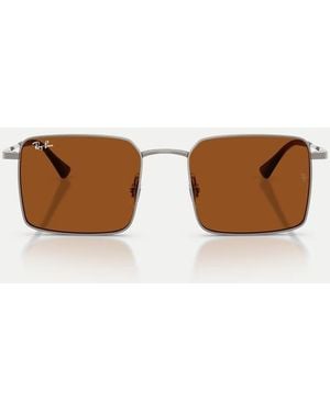 Ray-Ban Idan Square Sunglasses With Lens - Brown
