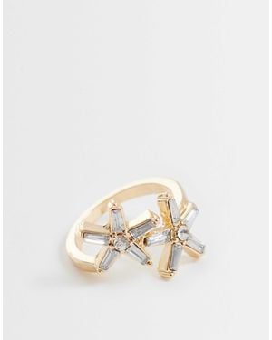 ASOS Ring With Mini Crystal Star-Fish Design - Natural