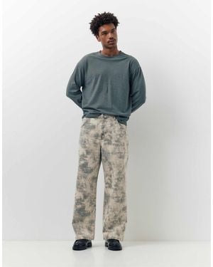 Pull&Bear – gemusterte jeans - Grau