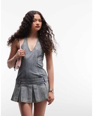 Collusion Halterneck Dress - Blue