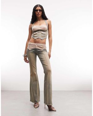 I.AM.GIA Tommie Corduroy Contrast Waist Logo Detail Flared Jeans Co-ord - White