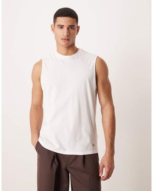 Calvin Klein Jersey Badge Muscle Vest - White