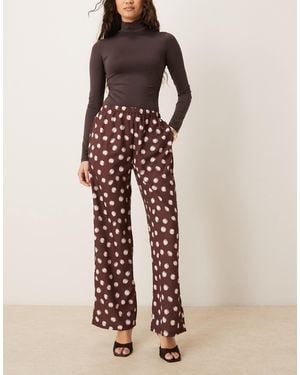 Sister Jane Illume Stretch Waist Straight Leg Trousers - Brown