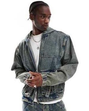 Liquor N Poker – strukturierte jeansjacke - Grau