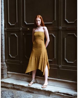 Muse Assembly – layla – trägerloses midikleid mit zipfelsaum - Schwarz