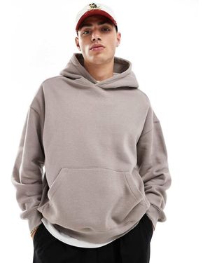 Cotton On Sudadera Color Negruzco De Corte Cuadrado Sin Cierres Con Capucha De Cotton On-Marrón - Gris