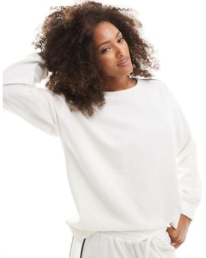 Cotton On Ribbed Long Sleeve Beach Top - White
