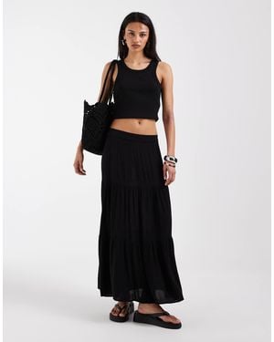 ONLY Tiered Maxi Skirt - Black