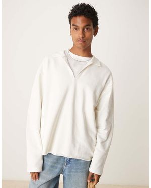 ASOS Polo Blanco Extragrande Con Bajo Sin Rematar De