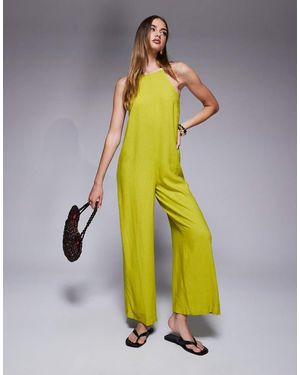 River Island Mono Largo Verde De Lino De