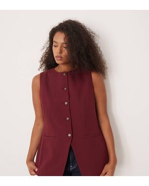 ASOS Chaleco De Sastre Con Cuello Alto Y Cadera Moldeada De Curve-Morado - Rojo