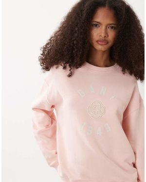 GANT Felpa Albicocca Con Logo Vintage Sul Petto - Neutro